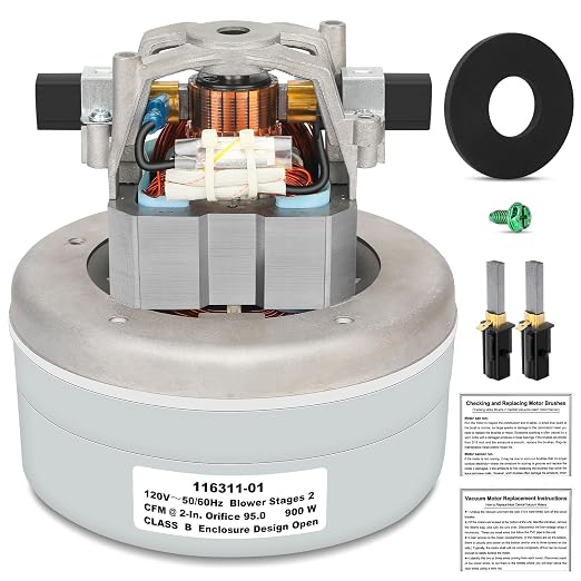 116311-01 Vacuum Blower Motor 5.7" 120V High-Suction Low-Noise Energy-Efficient Replacement Motor Easy
