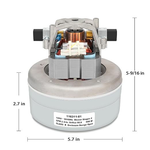 116311-01 Vacuum Blower Motor 5.7" 120V High-Suction Low-Noise Energy-Efficient Replacement Motor Easy, alternate view 3