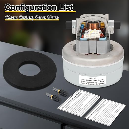 116311-01 Vacuum Blower Motor 5.7" 120V High-Suction Low-Noise Energy-Efficient Replacement Motor Easy, alternate view 4