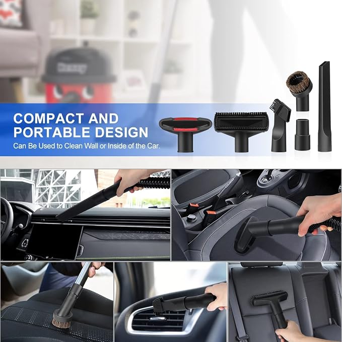 11Pcs Universal Vacuum Attachment Kit 1-1/4" Vacuum Hose Adapter Wet Dry Plastic Vacuum Cleaners Accessories, alternate view