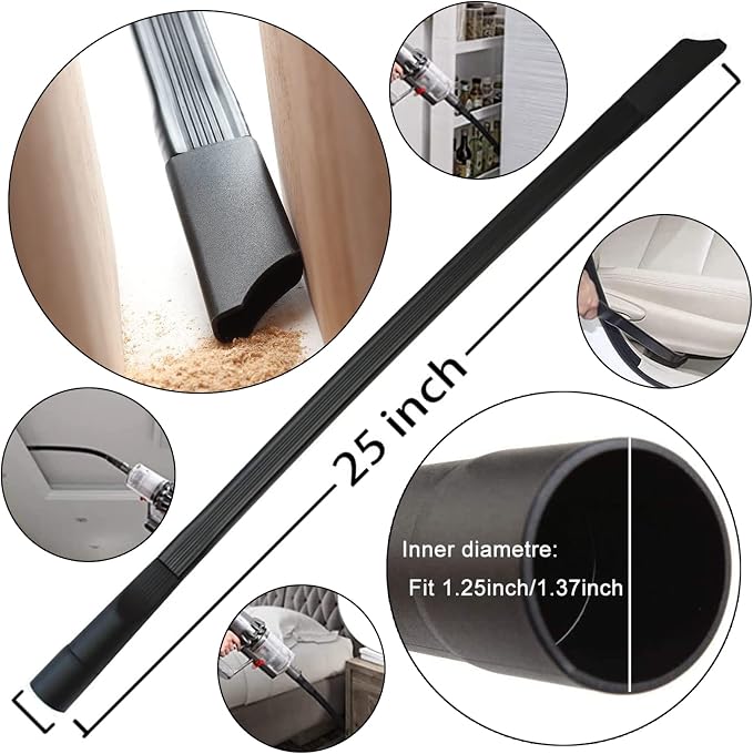 11PCS Universal Vacuum Attachment Kit Wet Dry Plastic Vacuum Hose Adapter 1-1/4" Vacuum Cleaners Accessories with Horse Hair