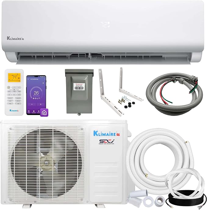 12,000 BTU 17 SEER2 Ductless Mini-Split Heat Pump Air Conditioner with 16 Ft. Installation Kit, Wall Bracket, Electrical