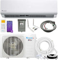 12,000 BTU 17 SEER2 Ductless Mini-Split Heat Pump Air Conditioner with 16 Ft. Installation Kit, Wall Bracket, Electrical