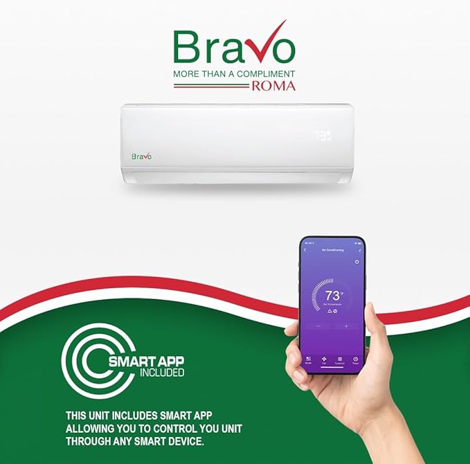 12,000 BTU 230V Ductless Mini Split Air Conditioner & Heat Pump – 17 SEER2 Inverter AC System – Pre-Charged – 13FT