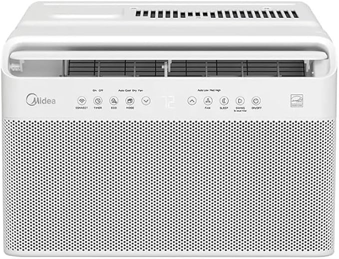 12,000 BTU DOE U-Shaped Smart Window Air Conditioner, for spaces up to 550 sq. ft., Cool, Auto, Dry (dehumidify), Fan