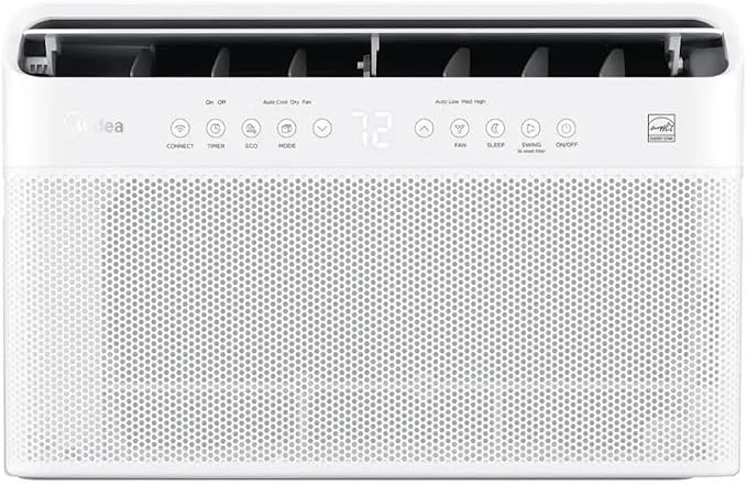 12,000 BTU DOE U-Shaped Smart Window Air Conditioner, for spaces up to 550 sq. ft., Cool, Auto, Dry (dehumidify), Fan