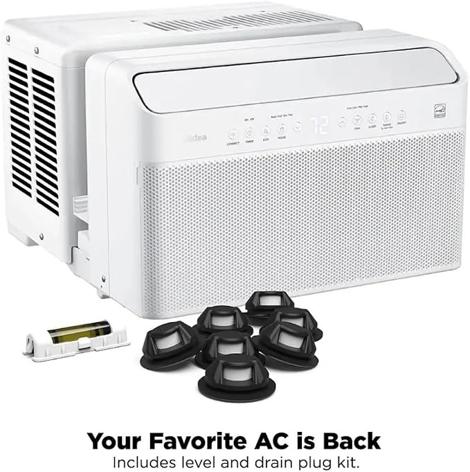 12,000 BTU DOE U-Shaped Smart Window Air Conditioner, for spaces up to 550 sq. ft., Cool, Auto, Dry (dehumidify), Fan