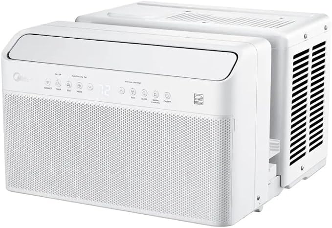 12,000 BTU DOE U-Shaped Smart Window Air Conditioner, for spaces up to 550 sq. ft., Cool, Auto, Dry (dehumidify), Fan