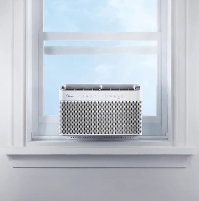 12,000 BTU DOE U-Shaped Smart Window Air Conditioner, for spaces up to 550 sq. ft., Cool, Auto, Dry (dehumidify), Fan
