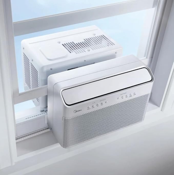 12,000 BTU DOE U-Shaped Smart Window Air Conditioner, for spaces up to 550 sq. ft., Cool, Auto, Dry (dehumidify), Fan