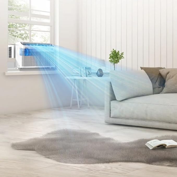 12,000 BTU DOE U-Shaped Smart Window Air Conditioner, for spaces up to 550 sq. ft., Cool, Auto, Dry (dehumidify), Fan