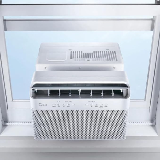 12,000 BTU DOE U-Shaped Smart Window Air Conditioner, for spaces up to 550 sq. ft., Cool, Auto, Dry (dehumidify), Fan