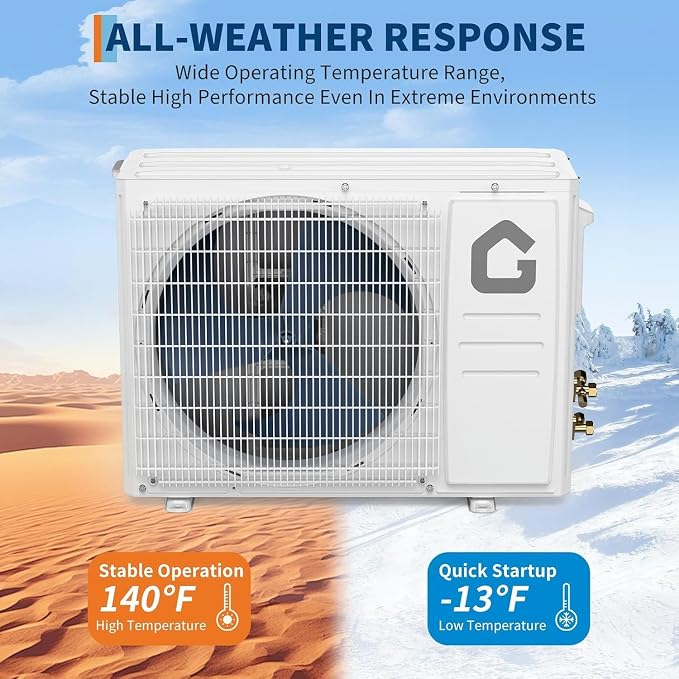 12,000 BTU Ductless Mini Split AC & Heater with WiFi, 21 SEER2, 230v, Inverter System for Home, Ultra-Quiet, DIY Install Kit