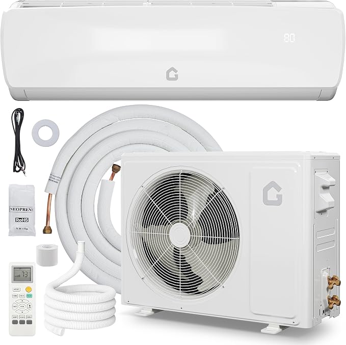 12,000 BTU Mini Split AC/Heating System, 19 SEER2 230V Ductless Split-System Air Conditioner with Heat Pump, product image