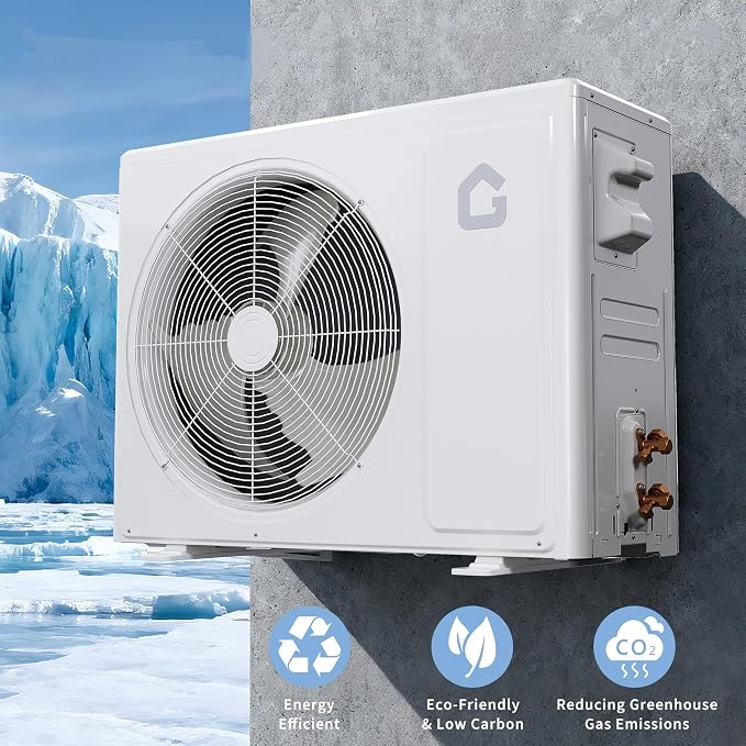 12,000 BTU Mini Split AC/Heating System, 19 SEER2 230V Ductless Split-System Air Conditioner with Heat Pump, alternate