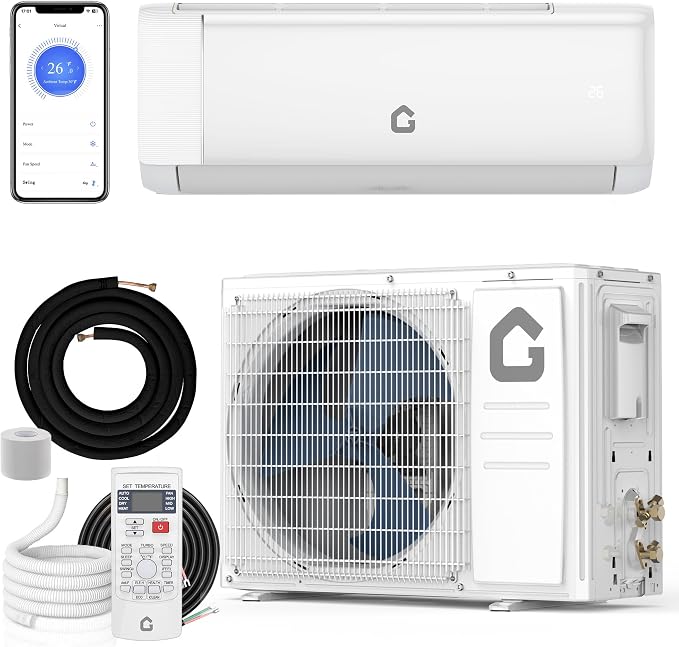 12,000 BTU Mini Split Air Conditioner,22 SEER2,750 Sq.Ft Cooling/Heating,Smart Inverter,Alexa WiFi Control, product image