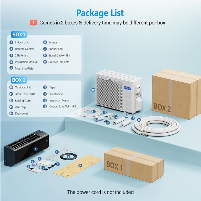 12,000 BTU Mini Split Air Conditioner & Heater, 21 SEER2 115V Energy Saving Inverter Ductless Wall AC Unit with Pre-Charged