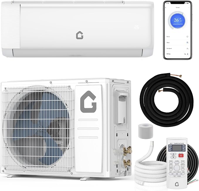 12,000 BTU Mini Split Air Conditioner with 22 SEER2 Efficiency,750 Sq.Ft Cooling/Heating, Energy Star Certified,Smart