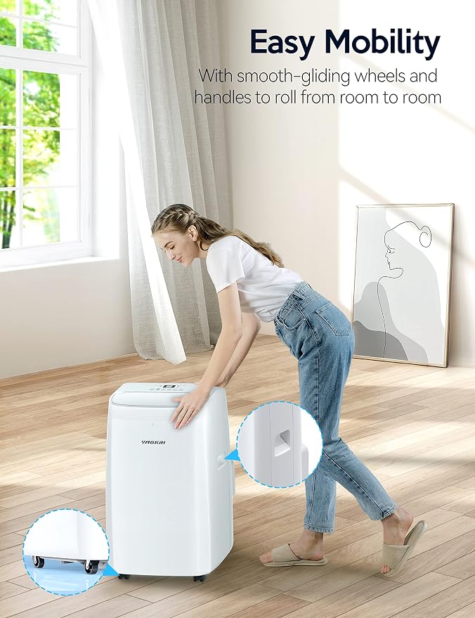 12,000 BTU Portable Air Conditioner, 3-in-1 AC with Fan & Dehumidifier, Cools up to 450 Sq.Ft, Energy Efficient AC Unit with