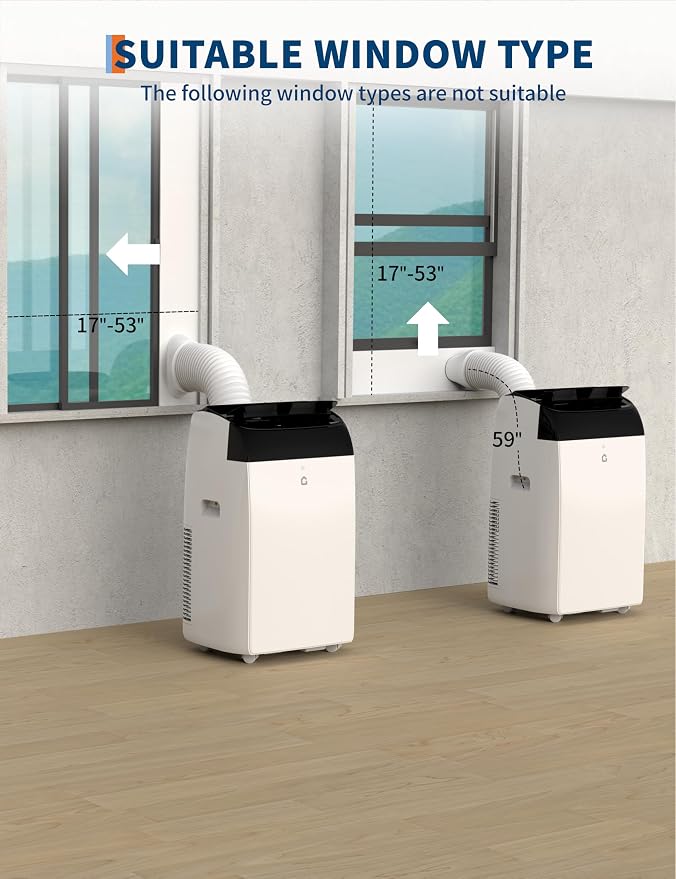 12,000 BTU Portable Air Conditioner, 3-In-1 Room Air Conditioner with Dehumidifier, Fan, Portable AC Unit for Rooms Cools Up