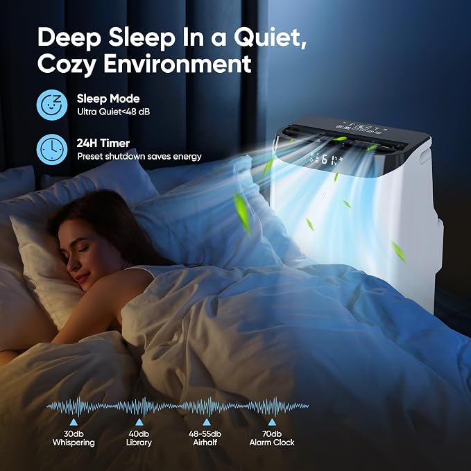 12,000 BTU Portable Air Conditioner Cools Up to 500 Sq.Ft, 3-IN-1 Energy Efficient Portable AC Unit with Remote Control &