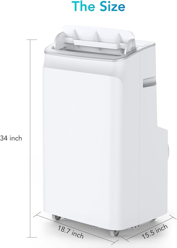12,000 BTU Portable Air Conditioner, Cools Up to 550 Sq.Ft, 3-in-1 AC Unit with Dehumidifier & Fan, Remote Control, Sleep