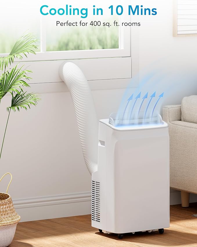12,000 BTU Portable Air Conditioner, Cools Up to 550 Sq.Ft, 3-in-1 AC Unit with Dehumidifier & Fan, Remote Control, Sleep