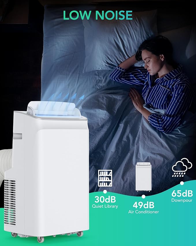 12,000 BTU Portable Air Conditioner, Cools Up to 550 Sq.Ft, 3-in-1 AC Unit with Dehumidifier & Fan, Remote Control, Sleep