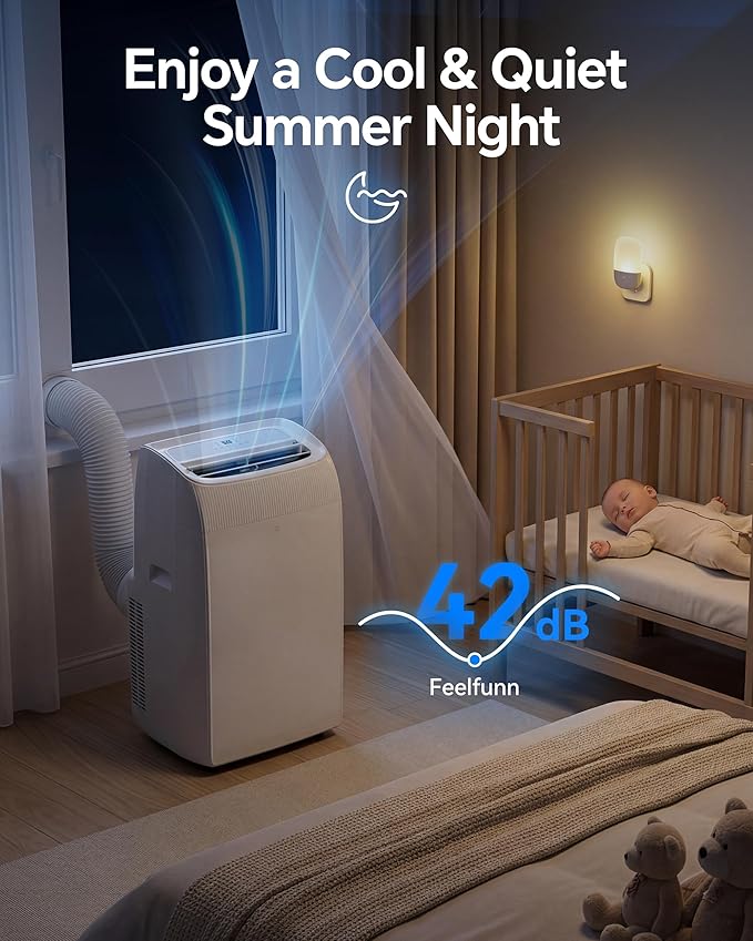 12,000 BTU Portable Air Conditioner - Multi-Function Portable AC Unit Cools Up to 550 Sq. Ft., with Ultra-Quiet(42db), Auto