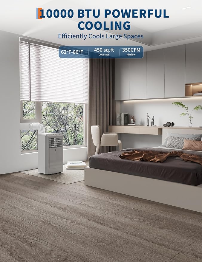 12,000 BTU Portable Air Conditioner with Remote Control – 3 in-1 Cooling, Fan, and Dehumidifying Functions, alternate product