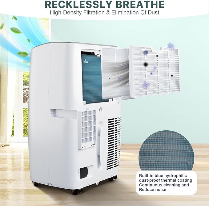 12,000 BTU Portable Air Conditioner with Remote Control – 3 in-1 Cooling, Fan, and Dehumidifying Functions, alternate product