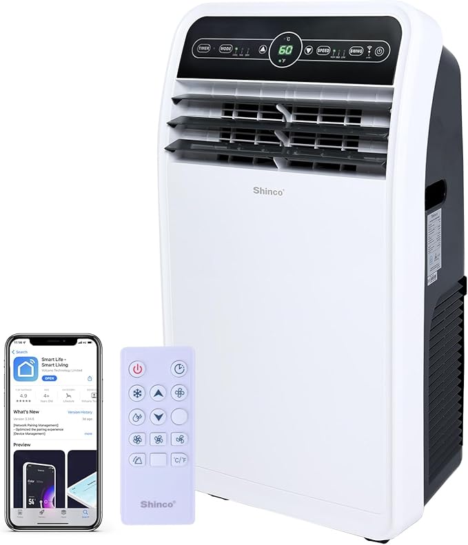 12,000 BTU Portable Air Conditioner with WiFi, Portable AC Unit with Built-in Cool, product image