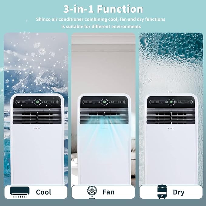 12,000 BTU Portable Air Conditioner with WiFi, Portable AC Unit with Built-in Cool, alternate product view 2