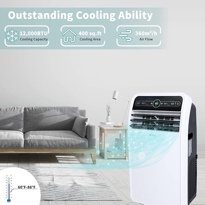 12,000 BTU Portable Air Conditioner with WiFi, Portable AC Unit with Built-in Cool, alternate product view 3