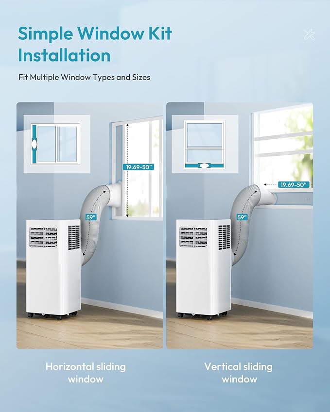 12,000 BTU Portable Air Conditioners, 4-in-1 Unit with Cools, Heat, Dehumidifier, fan 550 Sq.Ft., alternate product view 8