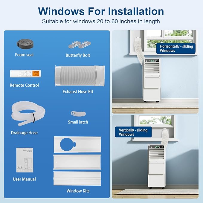 12,000 BTU Portable Air Conditioners with Digital Display, 3 IN 1 Free standing AC Unit with Dehumidifier & Fan Modes, Cools