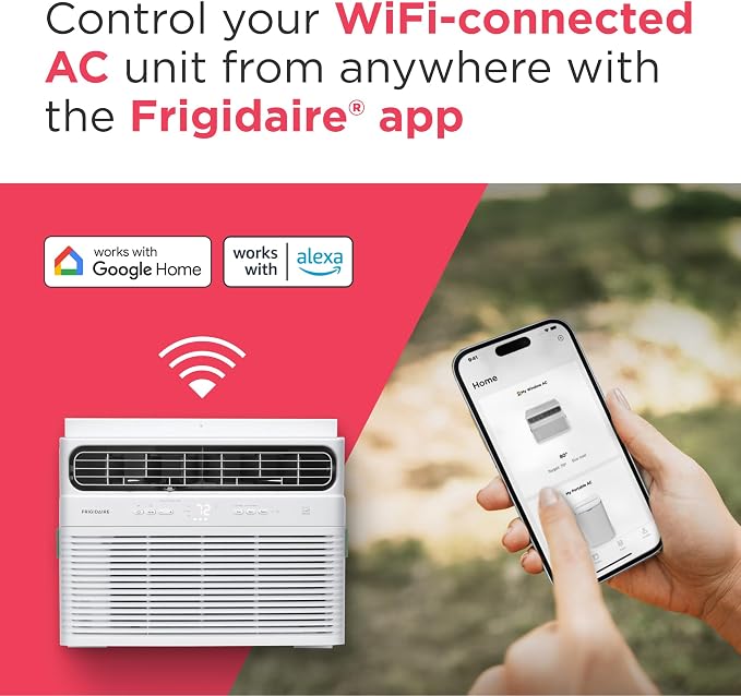 12,000 BTU Smart Window Air Conditioner with Wi-Fi, Cools Up to 550 Sq. Ft., Remote Control, Quiet Operation, Eco Mode, 3 Fan