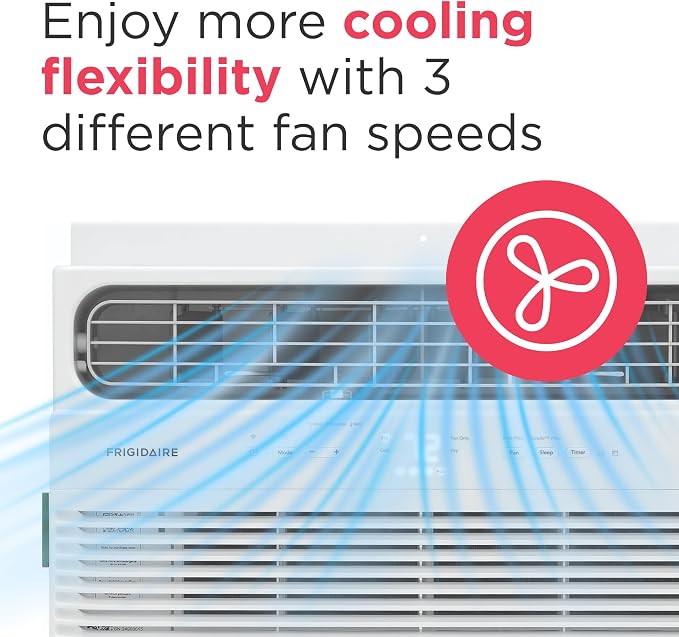 12,000 BTU Smart Window Air Conditioner with Wi-Fi, Cools Up to 550 Sq. Ft., Remote Control, Quiet Operation, Eco Mode, 3 Fan