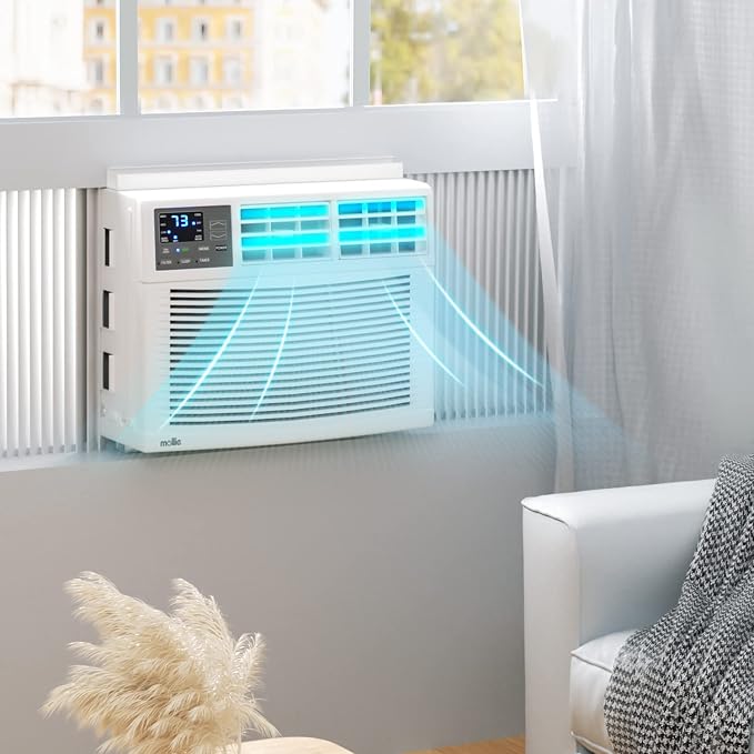 12,000 BTU Smart Window Conditioner with Wi-Fi Connected, Window AC Unit with Timer & Washable Filter, Ideal for Rooms up to