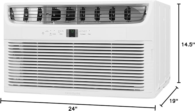 12,000 BTU Through-the-wall Air Conditioner and Dehumidifier, 115V, Cools up to 550 Sq. Ft. for Apartment, Bedroom, Medium