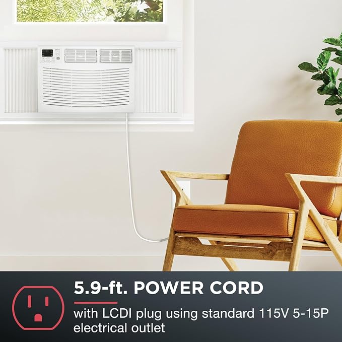 12,000 BTU Window Air Conditioner, 115V, Cools up to 550 Sq. Ft. for Bedroom, Living Room, Kitchen, with Remote Control, 24H