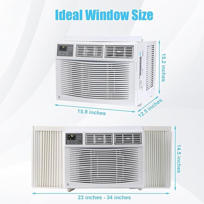 12,000 BTU Window Air Conditioner, Quiet Window Air Conditioner with Smart WIFI Control for 550 Sq. Ft. Room, Cooling/Fan/Dry
