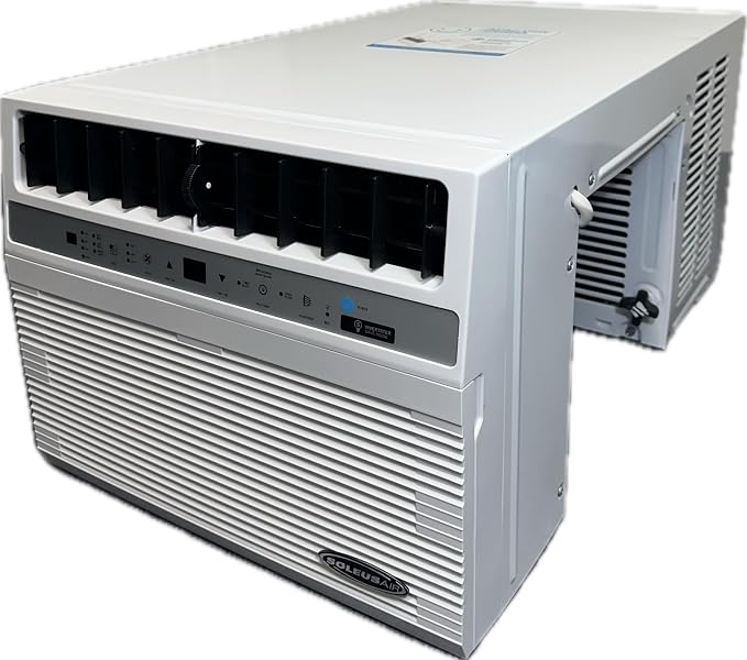 12,000 BTU Window Air Conditioner with 10,000 BTU Heater, Cooling, 115 Volts, 12.5" Extra Thick Wall Compatible, Wi-Fi