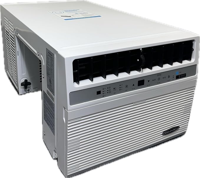12,000 BTU Window Air Conditioner with 10,000 BTU Heater, Cooling, 115 Volts, 12.5" Extra Thick Wall Compatible, Wi-Fi