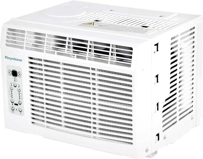12,000 BTU Window Air Conditioner with 11,000 BTU Supplemental Heating and Dehumidification, 230V, Window AC Unit for Living