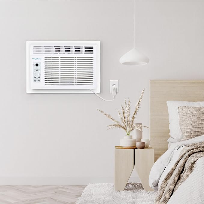 12,000 BTU Window Air Conditioner with 11,000 BTU Supplemental Heating and Dehumidification, 230V, Window AC Unit for Living