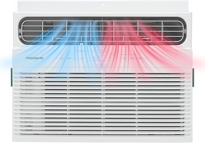 12,000 BTU Window Air Conditioner with Supplemental Heat, Cools & Heats Up to 550 Sq. Ft., Remote Control, Quiet Operation