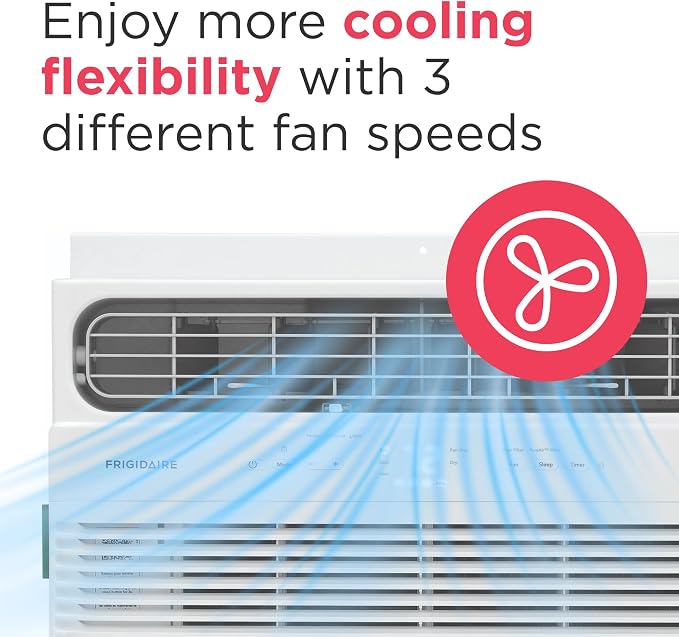 12,000 BTU Window Air Conditioner with Supplemental Heat, Cools & Heats Up to 550 Sq. Ft., Remote Control, Quiet Operation
