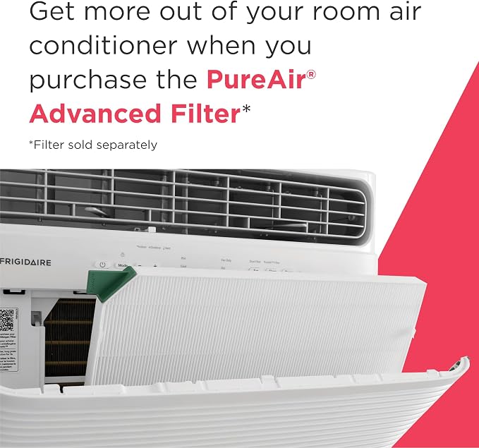 12,000 BTU Window Air Conditioner with Supplemental Heat, Cools & Heats Up to 550 Sq. Ft., Remote Control, Quiet Operation