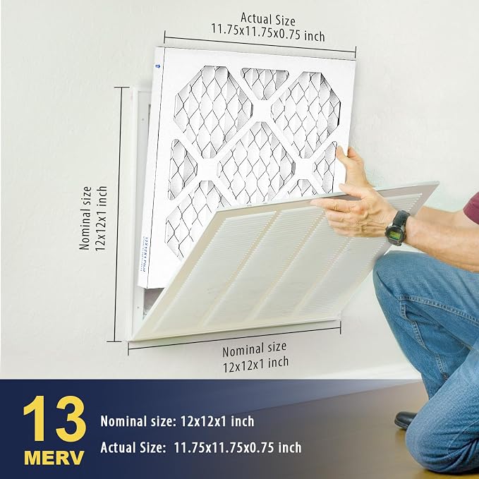 12×12×1 MERV 13 Furnace Air Filters - HVAC/Furnace AC Filter Replacement (Actual Size 11.75x11.75x0.75), alternate product
